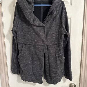 lululemon athletica Heathered Charcoal Gray Hooded Cardigan